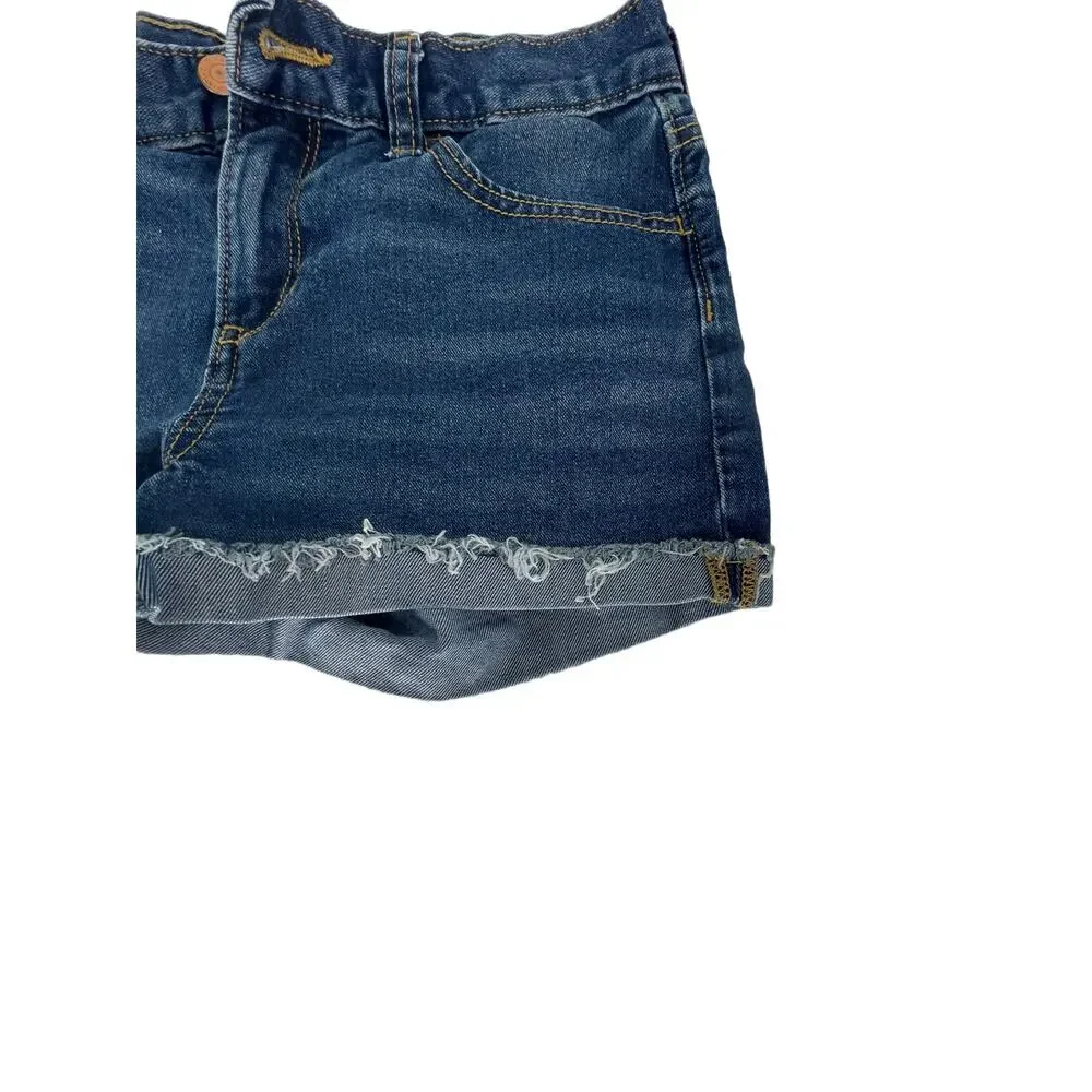 Old Navy Girls Faded Medium Wash Blue Denim Jean Shorts Youth Size 14